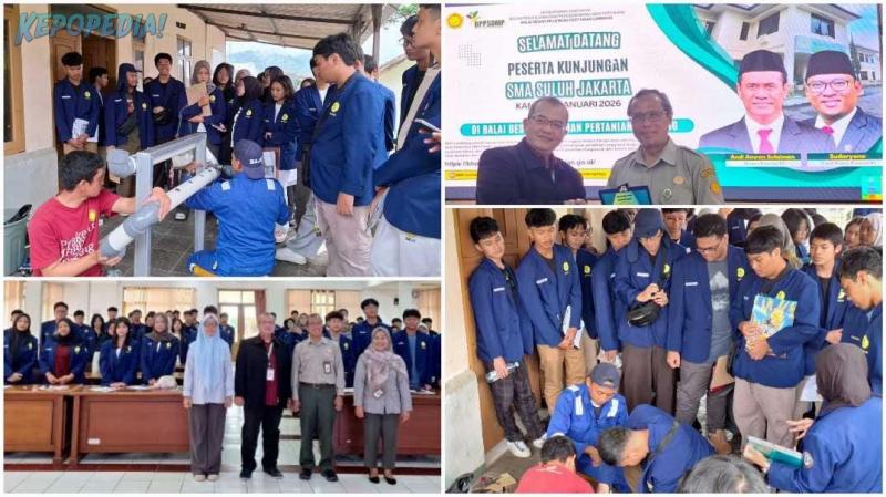 BBPP LEMBANG: Kepala BBPP Lembang, Ajat Jatnika mengapresiasi kunjungan para siswa SMA Suluh Jakarta, untuk mengenali peran penting pertanian bagi kelangsungan hidup bangsa, terlebih adanya Bonus Demografi menjadi peluang emas bagi Indonesia bagi Indonesia melakukan transformasi pertanian.