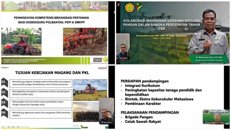 SMKPPN BANJARBARU: Kepala SMKPPN Banjarbaru, Angga Tri AP mengatakan, webinar MAF juga menunjukkan tingginya antusiasme generasi muda terhadap sektor pertanian, yang menjadi sinyal positif bagi keberlanjutan regenerasi petani di Indonesia.