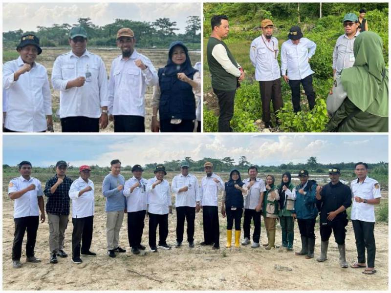 BBPP BATANGKALUKU: Kementan tinjau lokasi CSR di Kabupaten Konawe Utara di sela Rakor Antisipasi Kemarau 2026 Sultra, yang dihadiri oleh TAM Mentan Abdul Haris Bahrun: Sesditjen Tanaman Pangan, Akhmad Musyafak dan Kepala BBPP Batangkaluku, Jamaluddin Al Afgani [topi coklat] dan jajaran serta BRMP Sultra.