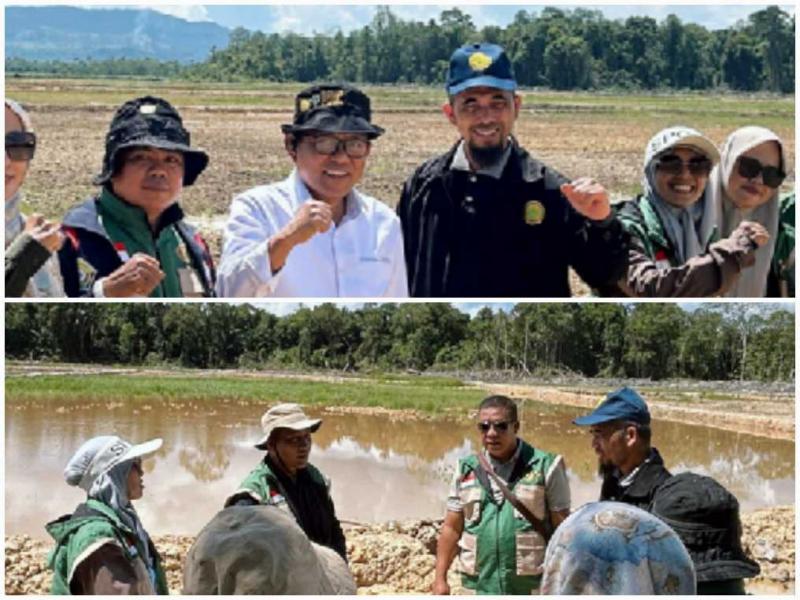BBPP BATANGKALUKU: Kepala BBPP Batangkaluku, Jamaluddin Al Afgani [tengah] bersama Tenaga Ahli Mentan, Abdul Haris Bahrun meninjau dua lokasi utama CSR yakni Desa Labojaya dan Kelurahan Konda di Kecamatan Konda, Kabupaten Konawe Selatan, Sultra.