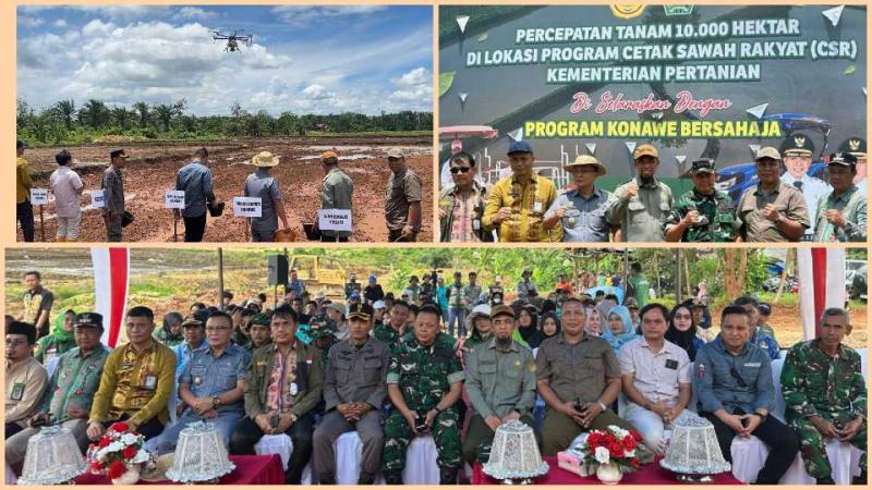 BBPP BATANGKALUKU: Kepala BBPP Batangkaluku, Jamaluddin Al Afgani di Desa Sonai, Kecamatan Puriala, Kabupaten Konawe, Sultra yang bertujuan mengoptimalkan pemanfaatan lahan CSR untuk memperkuat ketahanan pangan nasional serta mendukung swasembada pangan berkelanjutan.