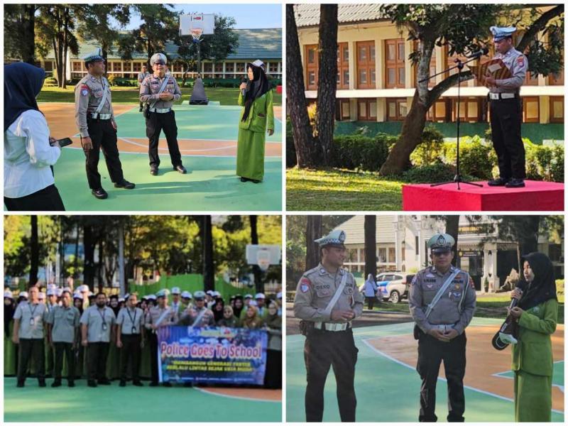 SMKPPN BANJARBARU: Kepala SMK-PP Negeri Banjarbaru, Budi Santoso diwakili Wakasek Bidang Kesiswaan, Patmawati mendukung `Police Goes to School` sebagai kegiatan penuh edukasi agar siswa/i tidak hanya unggul secara akademik, juga disiplin dan bertanggung jawab.