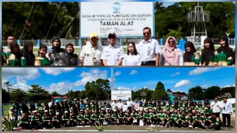 SMKPPN BANJARBARU: Kepala Stasiun Klimatologi Kelas I Kalsel, Enu Bahtiar menerima kunjungan 124 siswa/i SMKPPN Banjarbaru pada UPT BMKG di Banjarmasin, yang dipimpin oleh Wakil Kepala Sekolah Bidang Manajemen Mutu, Fofa Arofi mewakili Kepala SMKPPN Banjarbaru, Angga Tri A.P.