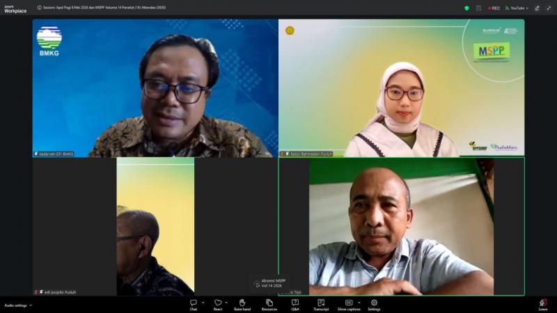 BB PUSTAKA: Kepala BB Pustaka, Eko Nugroho DP  menyoroti pentingnya sinergi lintas sektor termasuk dengan dalam menyediakan informasi cuaca dan iklim yang mendukung aktivitas pertanian. Informasi penting sebagai dasar mitigasi terhadap dampak El Nino maupun perubahan pola musim yang semakin tidak menentu.