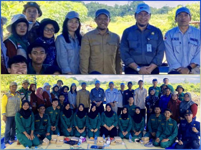 SMKPPN BANJARBARU: Kepala SMK-PP Negeri Banjarbaru, Angga Tri A.P. selaku PJ Brigade Pangan dan LTT Kalteng [insert atas, kemeja coklat] bersama Kepala BRMP Kalteng, Kadistan Pemkab Kapuas, Perwakilan LO Pulang Pisau dari Polbangtan Malang, Anggota dan Manager Brigade Pangan, Penyuluh Pendamping Brigade Pangan, serta masyarakat.