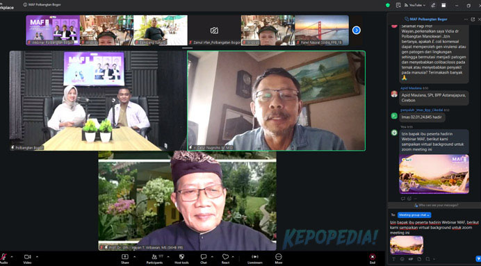 POLBANGTAN BOGOR: Direktur Yoyon Haryanto mengatakan Webinar MAF berlangsung interaktif dengan antusiasme tinggi dari peserta terhadap materi MAF yang menghadirkan sejumlah narasumber, diharapkan mampu meningkatkan kesadaran akan pentingnya menjaga kesehatan ternak, sebagai fondasi utama mewujudkan swasembada daging dan susu.