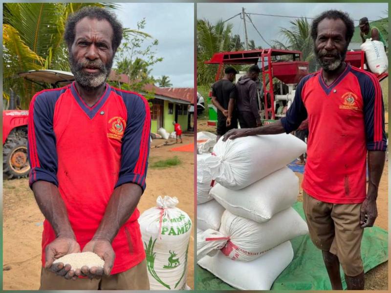 BBPP BATANGKALUKU: Petani Merauke, Hermannus Mahuse akui kondisi di lapangan tidak seperti berbagai narasi di luar Papua. Masyarakat tetap memiliki dan mengelola lahannya sendiri, pemerintah memberikan dukungan agar lahan menjadi lebih produktif.