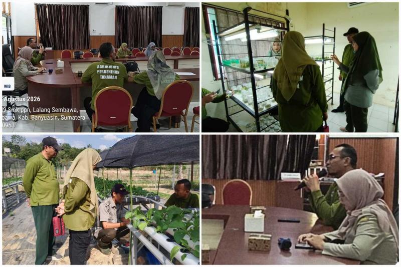 SMKPPN SEMBAWA: Wakil Kepala Sekolah Bidang Humas dan Industri, Titin Pransisca, mewakili Kepala SMKPPN Sembawa, Budi Santoso apresiasi Kunjungan Edukasi sejumlah guru Kompetensi Keahlian Agribisnis Perbenihan Tanaman pada SMKN 1 Babat Supat bagi peningkatan kapasitas dan kompetensi guru.