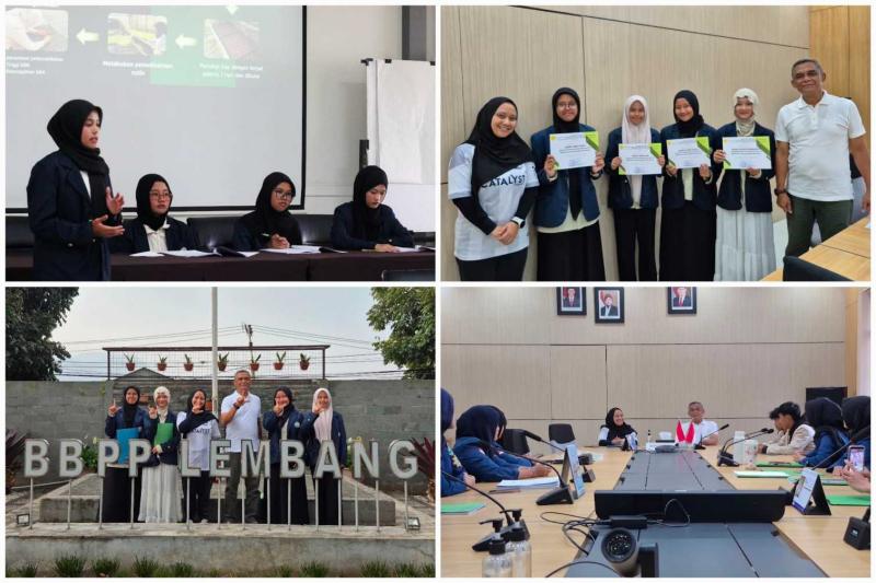 BBPP LEMBANG: Plt Kepala BBPP Lembang, Adi Destriadi Sutisna diwakili Ketua Kelompok Penyelenggaraan Pelatihan, Ridwan Wardiana dan  Katimker Program dan Kerjasama, Yanissa NK melepas empat mahasiswi UIN Bandung setelah merampungkan PKL di BBPP Lembang.