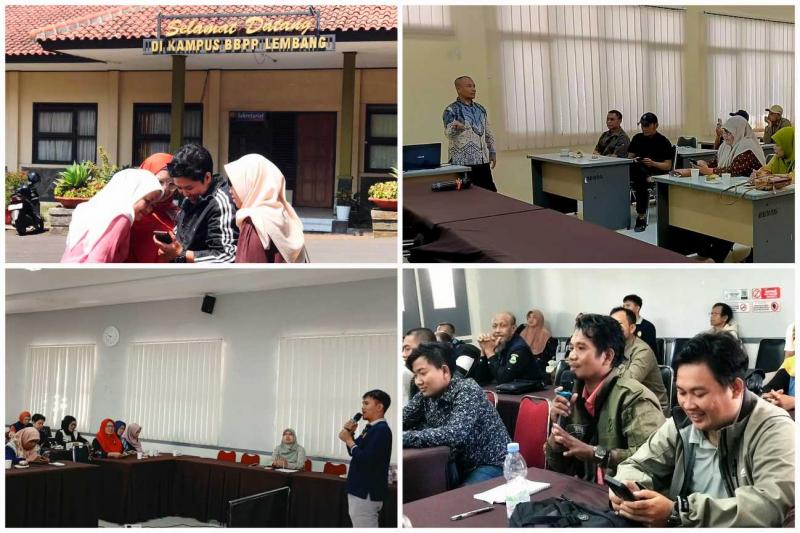 BBPP LEMBANG: Plt Kepala BBPP Lembang, P. Adi Destriadi Sutisna pada Bimtek Pembuatan Video, widyaiswara didampingi pranata humas BBPP Lembang memberikan teori dan praktik tentang teknik membuat video mulai dari tahap perencanaan hingga editing video.