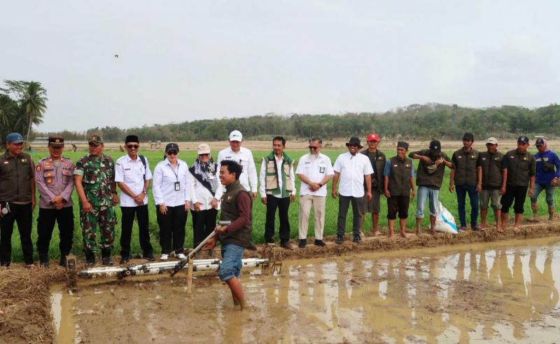 BB PUSTAKA: Plt Kepala BB Pustaka dan Literasi Pertanian, Inneke Kusumawaty diwakili jajarannya hadir pada Gertam Serempak di Desa Sukamanah, Kecamatan Malingping, Kabupaten Lebak di Provinsi Banten bersama petani, penyuluh dan Brigade Pangan serta pihak-pihak terkait di tingkat pusat dan daerah.