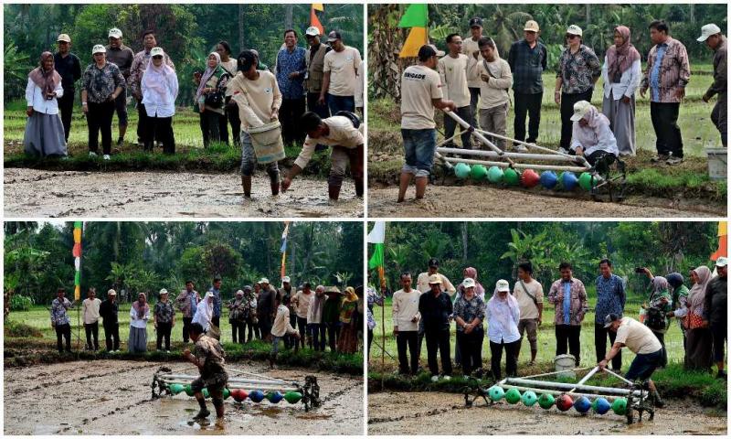 BB PUSTAKA: Plt Kepala BB Pustaka, Inneke Kusumawaty mengatakan, di tengah kondisi kekeringan, Brigade Pangan binaan BB Pustaka bergerak cepat menghadirkan pompa air untuk membantu petani mendapatkan sumber air dan mengairi lahan sawah. 