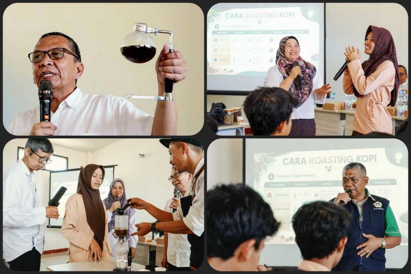 BBPP LEMBANG: Kepala BBPP Lembang, Ahmad Dedy Syathori apresiasi dukungan Pusat Pelatihan Pertanian dan Perdesaan Swadaya (P4S) Laksana Mekar dipimpin oleh Nanang Purnama, yang mengenalkan agribisnis kopi mulai dari budidaya, pengolahan hingga penjualan didampingi Widyaiswara dan Aris Hanafiah, pemateri dari BBPP Lembang.