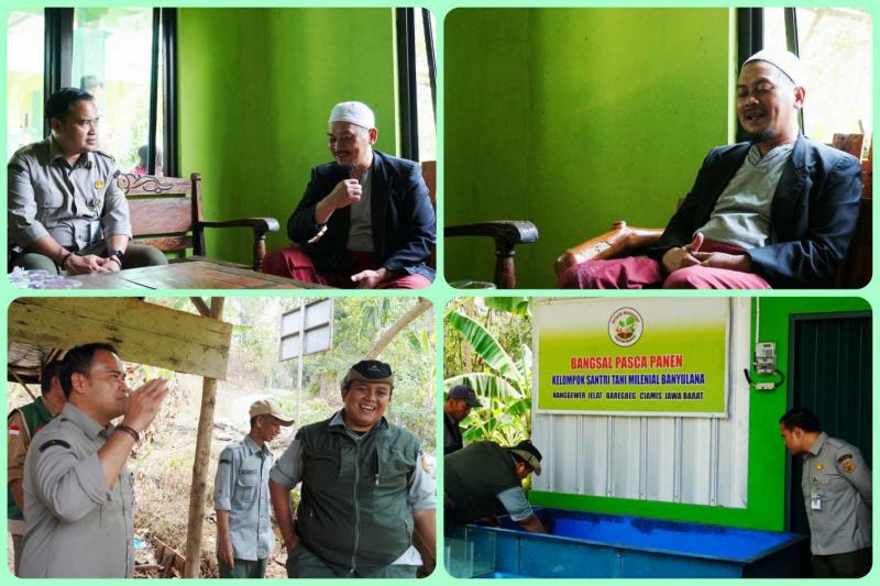 BBPP LEMBANG: Kabalai Lembang, Ahmad Dedy Syathori audiensi dengan Ketua P4S Banyulana, Darif Haidarifan [insert, foto atas] seraya mengakui bahwa pendidikan agama dan keterampilan pertanian dapat berjalan beriringan seperti dilakukan oleh para santri. Integrasi pembelajaran, produksi dan pemasaran, pertanian menjadi bekal bagi santri untuk membangun kemandirian sekaligus berperan dalam regenerasi petani.