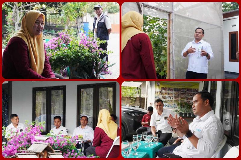 BBPP LEMBANG: Kabalai Lembang, Ahmad Dedy Syathori bersama Katimker Penyuluhan Distan Pemkab Pangandaran, Saeful Iman dialog dengan Ayu, pengurus P4S CLC Pangandaran yang menilai sinergi P4S seperti diupayakan oleh P4S CLS dengan penyuluh, lembaga pelatihan dan masyarakat maka peningkatan kapasitas petani berlanjut dari pemahaman teori menjadi praktik nyata di lahan.