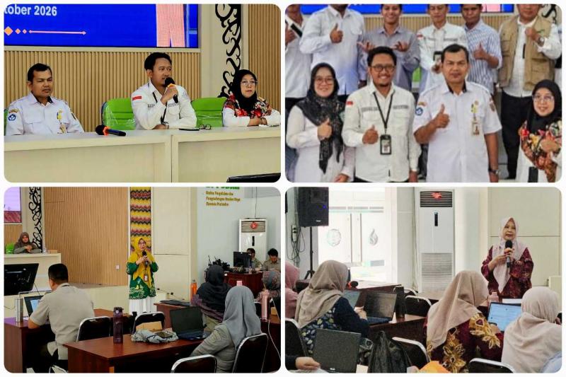 SMKPPN BANJARBARU: Kepala SMKPPN Banjarbaru, Angga Tri A.P [insert, kiri atas] memberikan materi terkait `Guru Sadar Bakat, Refleksi dan Evaluasi Pembelajaran oleh Guru` dan pemaparan pembelajaran oleh Wakil Kepala Sekolah Bidang Kurikulum, Airin Nurmarita tentang posisi lembaga pendidikan vokasi bertanggung jawab strategis mencetak generasi muda pertanian.